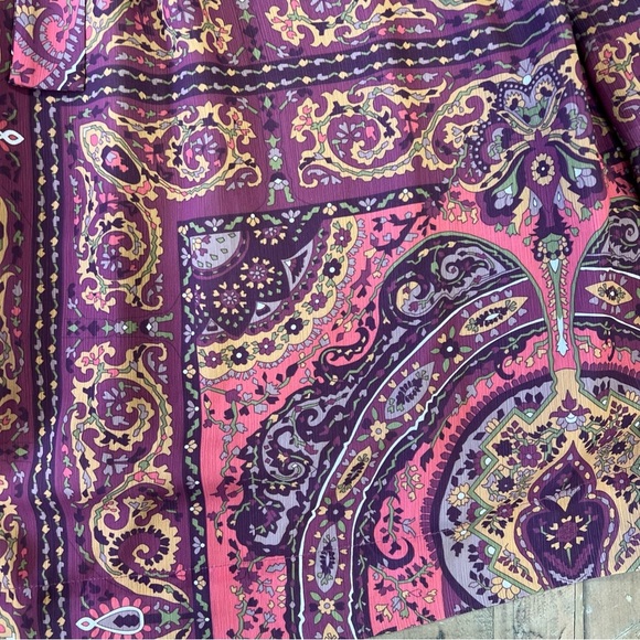 Anthropologie Tiny Odetta Dress Women’s Large Paisley Bohemian Wrap Tie Waist - Picture 3 of 13